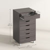 Vinsetto Mobile Filing Cabinet with Drawers File Cabinet with Wheels Grey