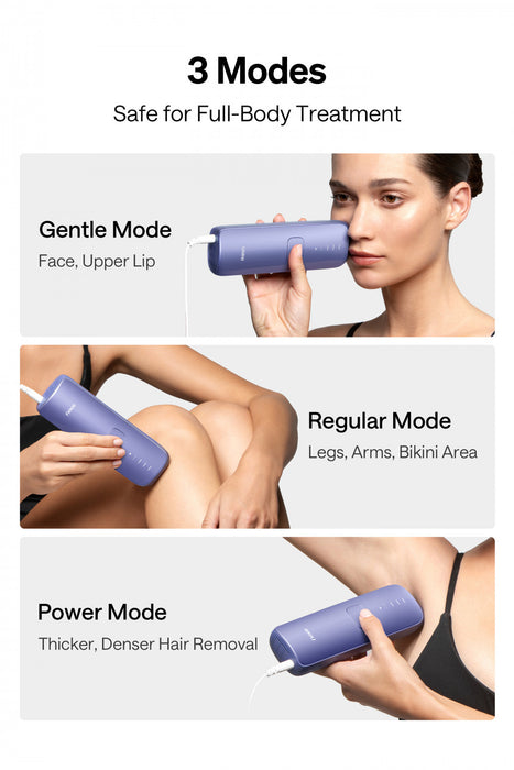 Ulike Air 3 IPL Hair Removal Device with Sapphire Ice-Cooling - Painless At-Home Laser - Purple\n