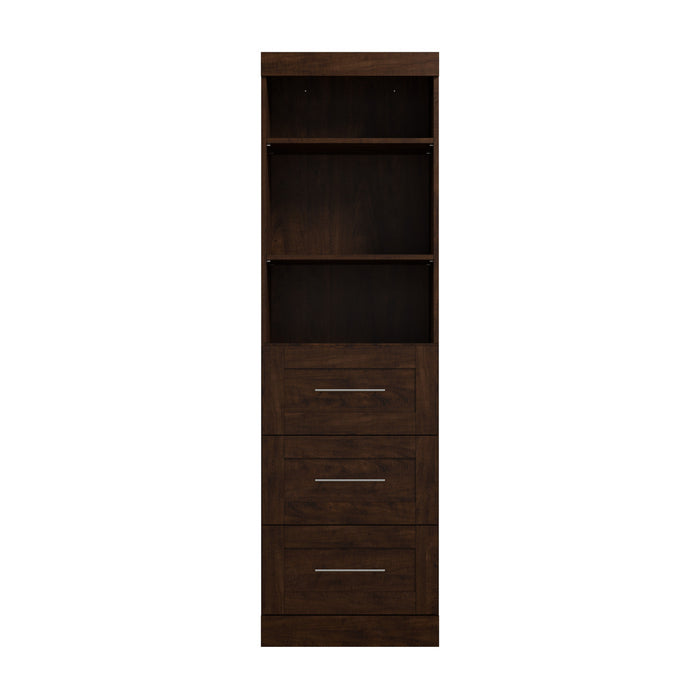 Bestar Pur 25 W Closet Organizer with Drawers - Chocolate