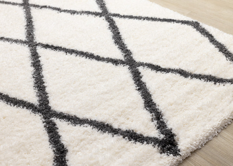 Fairmont White Grey Trellis Rug, 7'10\" x 10'6\" Indoor Area Rug