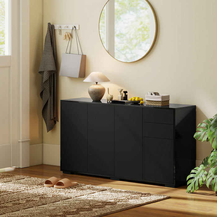 HOMCOM Kitchen Sideboard with Push-Open Drawers and Storage Cabinets