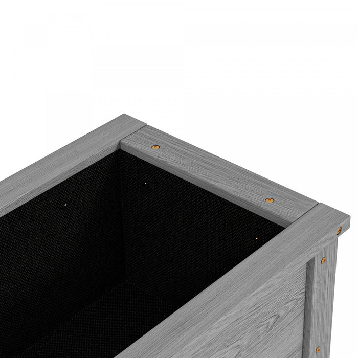 Outsunny Wooden Raised Garden Bed With Storage Shelf Grey