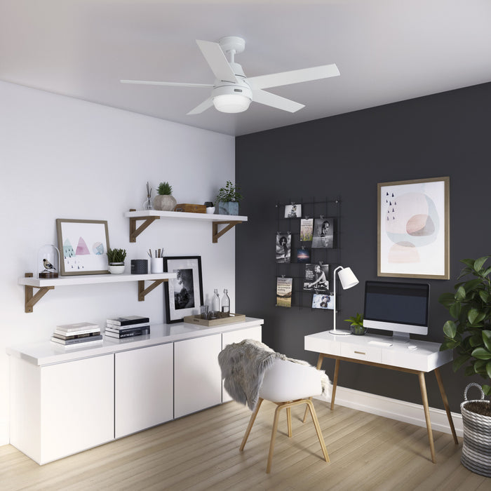 Aerodyne Ceiling Fan with Light Fixture - White