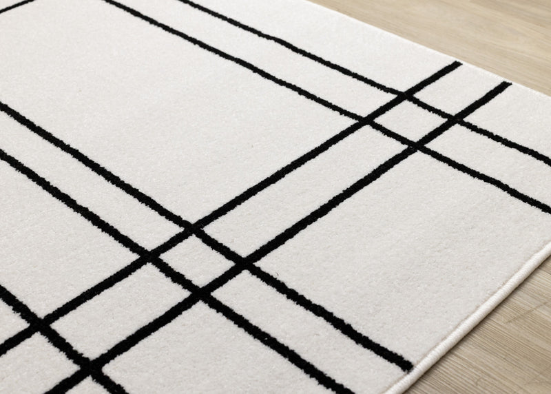 Covington Grey White Checkered Pattern Rug, 5'3\" x 7'7\" Indoor Area Rug