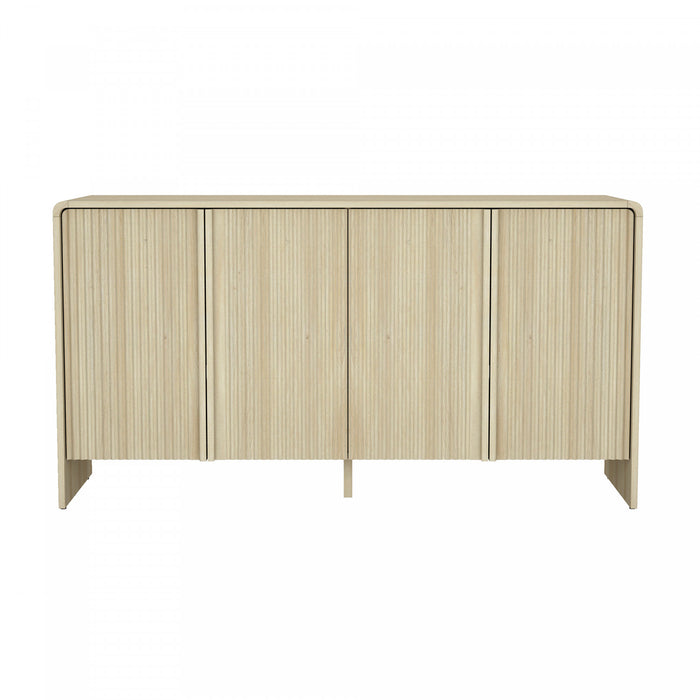 Novara Contemporary 60\" Sideboard in Whitewashed Oak (4-Door)
