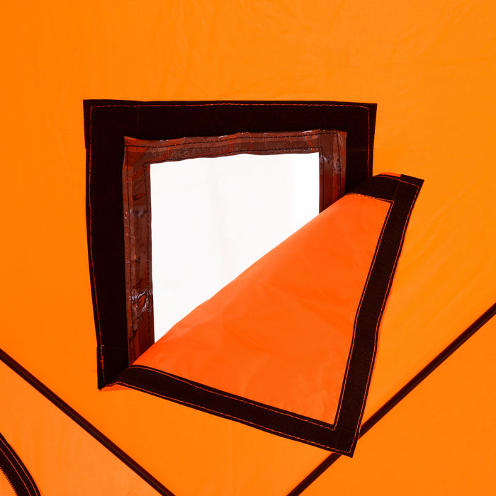 Outsunny 8-person Pop-up Ice Fishing Shelter, Portable Ice Fishing Tent With Ventilation Windows And Carrying Bag, For Low-temp -22℉