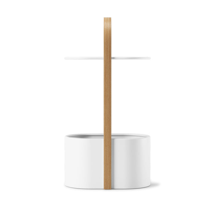 Umbra Modern Steel Bellwood Storage End Table - White and Natural