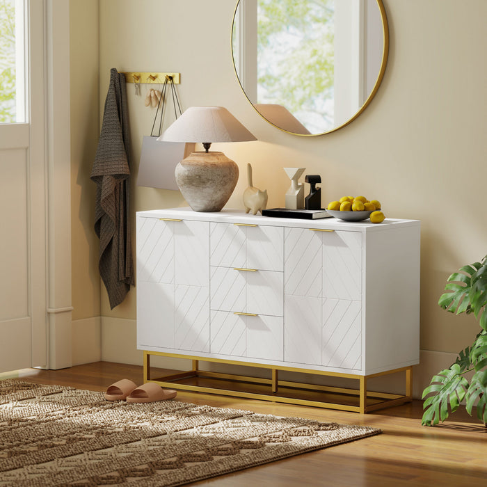 HOMCOM 3-Drawer Storage Cabinet Sideboard for Dining Room, Living Room
