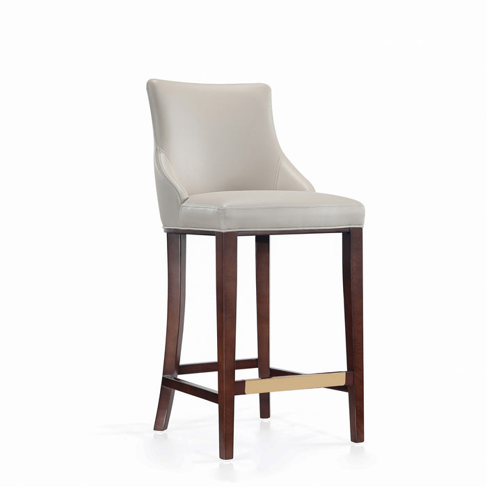 Shubert Modern Wood Upholstered Barstool in Light Gray - Set of 2