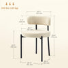 HOMCOM Dining Chairs Set of 2 Kitchen Chairs with Steel Legs, Beige