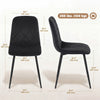 HOMCOM Dining Chairs Set of 4, Kitchen Chair with Metal Legs, Black