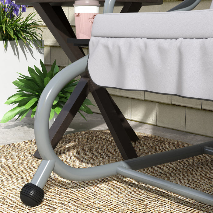 Outsunny Outdoor Patio Swing Chair With Adjustable Canopy And Two Pillows