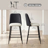 HOMCOM Bar Stools Set of 2, 26" Counter Height Bar Stools with PU Backrest