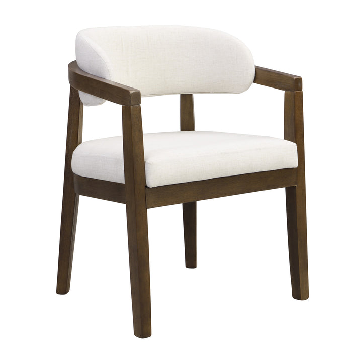 Sophia Dining Arm Chair with Rubberwood Frame Set of 2,Walnut Dining Chair
