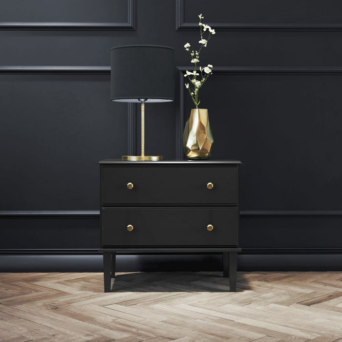 Prepac Lux 2-Drawer Nightstand - Black