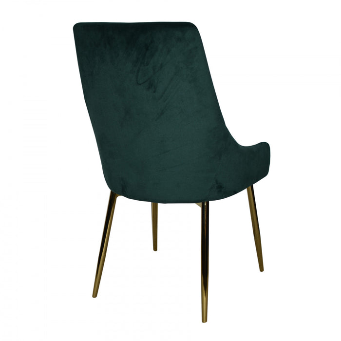 Callan Forest Green Velvet Accent Dining Chair (Set of 2)