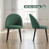 HOMCOM Dining Chairs Set of 4 Kitchen Chairs with Metal Legs Green