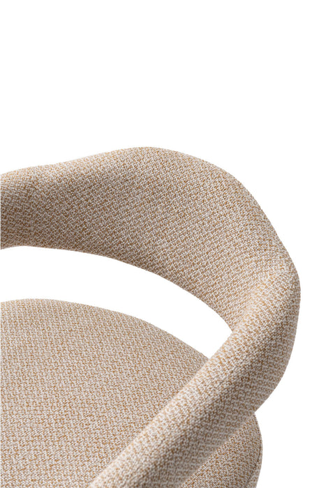 Aspen Mid-Century Modern Upholstered Tweed Armchair in Gold Dust - Set of 2