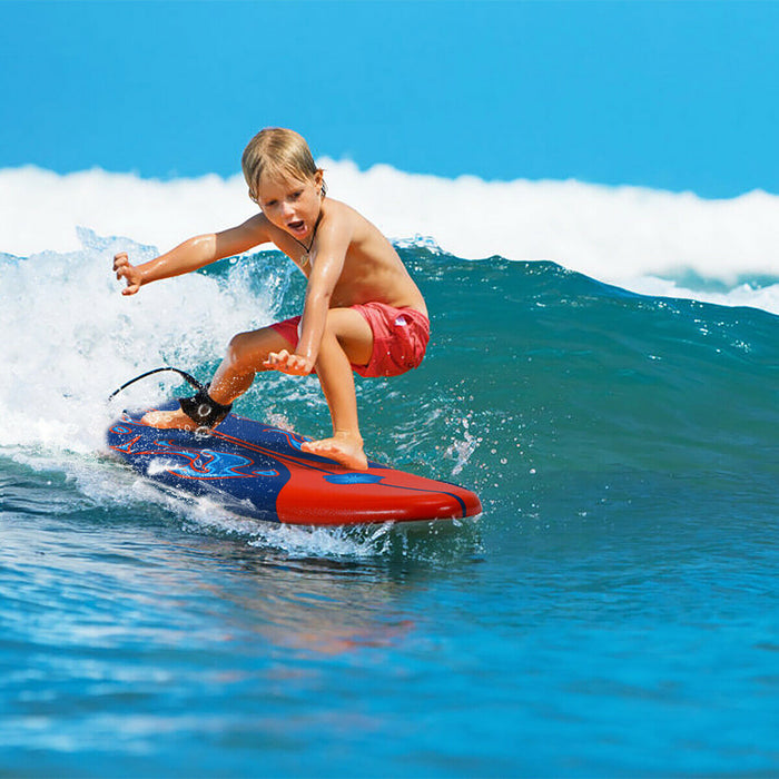 Costway 6' Surfboard Foamie Body Surfing Board W/3 Fins & Leash For Kids Adults