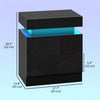 HOMCOM Nightstand Set of 2, Side Table with LED Lights, Black