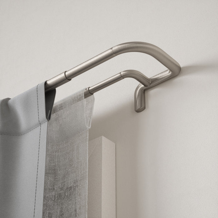 Umbra Twilight Matte Nickel Expandable Double Blackout 3/4\" Curtain Rod - 30\"-84\" 