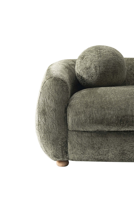 Tribeca Mid-Century Modern 86\" Chenille Sofa in Olive Green