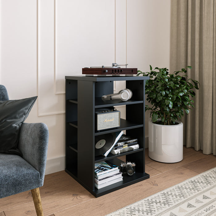 Nordika Jasper 4-Shelf Audio Tower Bookcase - Black