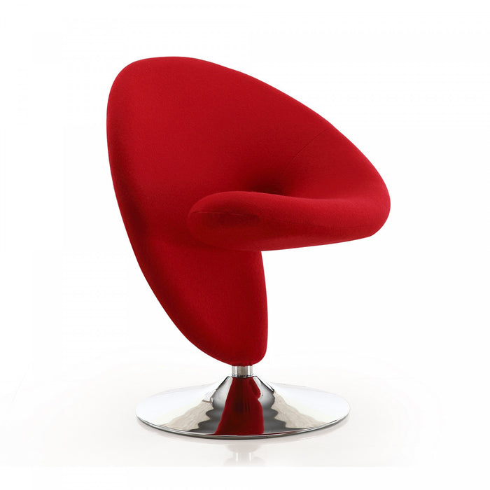Curl Modern Wool Blend Swivel Lounge Chair in Red - Set of 2