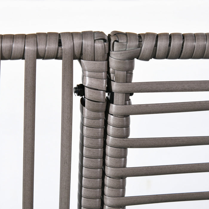 Outsunny Rattan Outdoor Planter With Trellis, Raised Garden Bed, Grey
