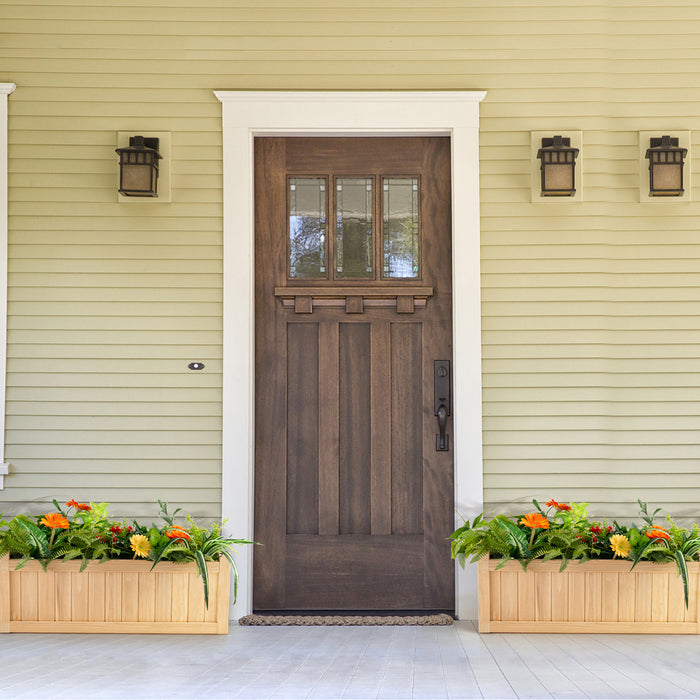 Costway Outdoor Wooden Planter Box Folding Raised Garden Plant Container W/drainage Hole