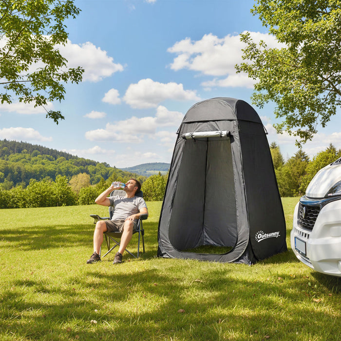 Outsunny Pop Up Shower Tent, Outdoor Privacy Changing Dressing Room, Black