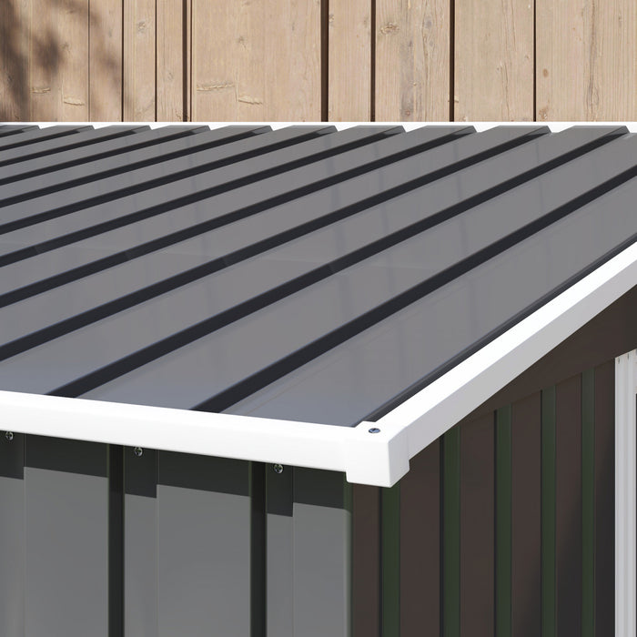 Outsunny 5 X 7ft Lean To Outdoor Storage Shed W/ Foundation, Dark Grey