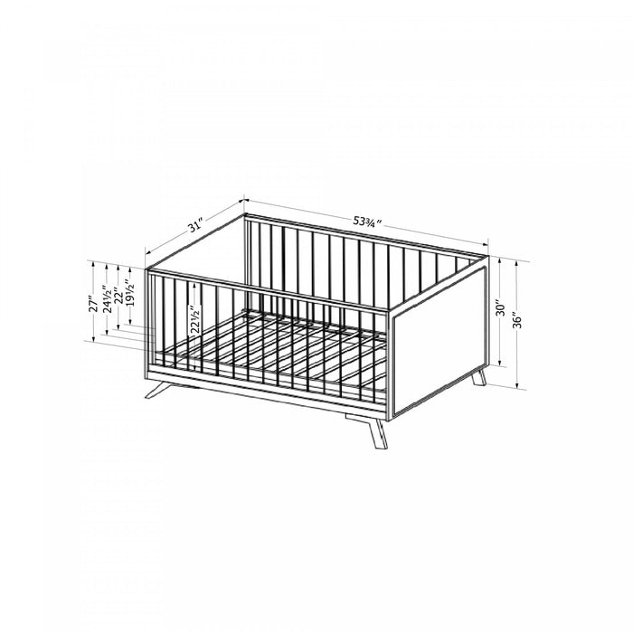 Milos Baby Crib With Adjustable Height And Toddler Rail - Pink Blush 