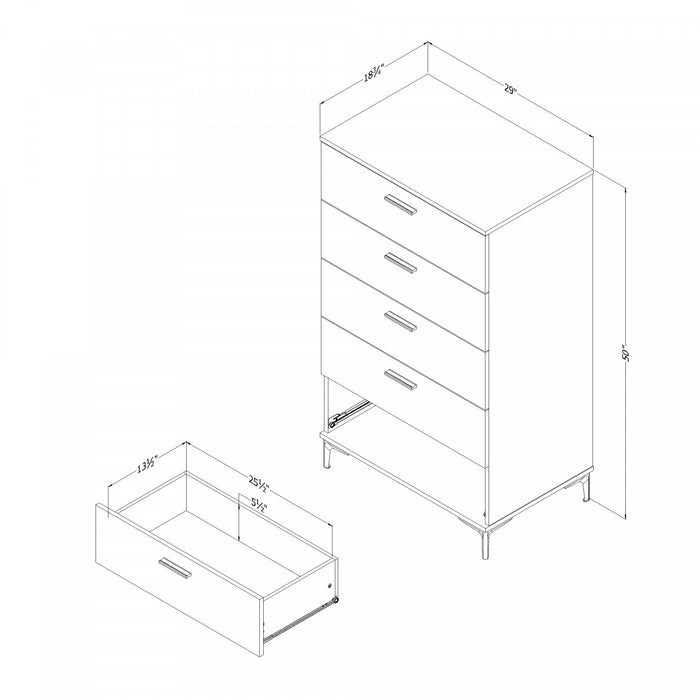 Musano 5-Drawer Chest - Nordik Oak