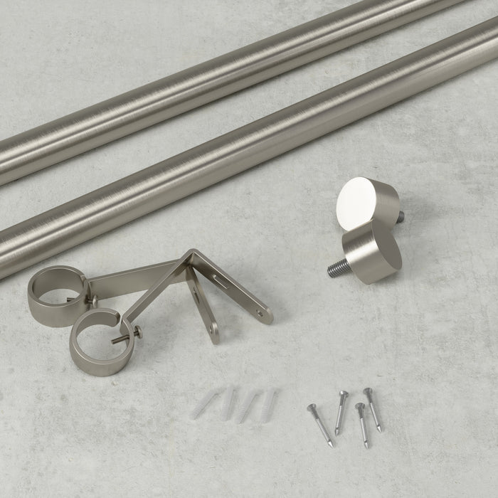 Umbra Cappa Nickel Expandable 1\" Curtain Rod - 120\"-180\" 