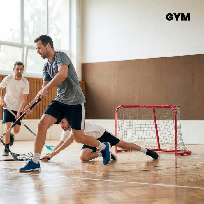 Soozier 3' x 2' Hockey Goal, Easy Set Up Hockey Net with Steel Frame, PE Mesh, Street Hockey Net, Lightweight & Portable, Indoor & Outdoor Training Equipment