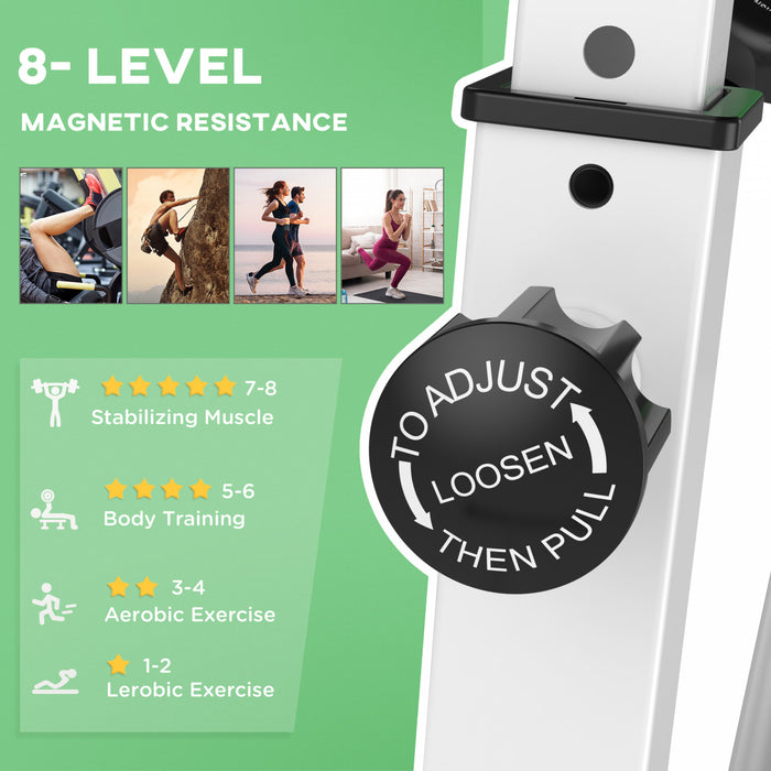 Soozier Foldable Exercise Bike with 8 Levels of Magnetic Resistance, Indoor Stationary Bike, X Bike, LCD Monitor, for Cardio Workout, Green