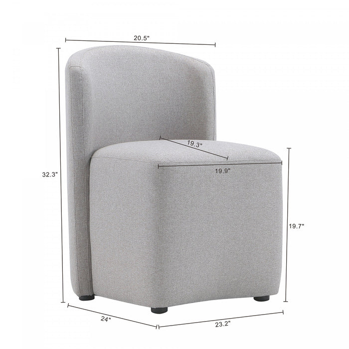 Hearth Contemporary Modern Upholstered Side Chair in Light Gray