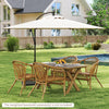 Costway 10 FT Patio Offset Umbrella w/8 Ribs Cross Base Tilt Beige