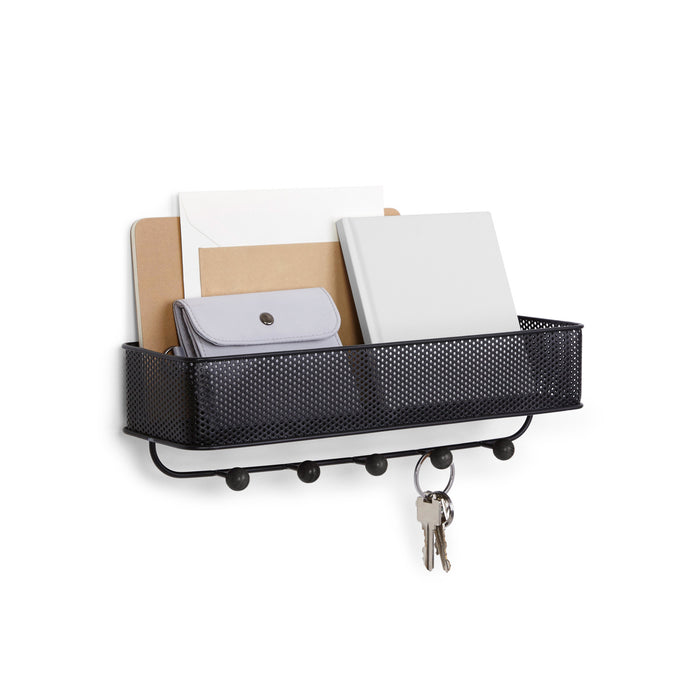 Umbra Estique Organizer Wall Hooks - Black and Walnut