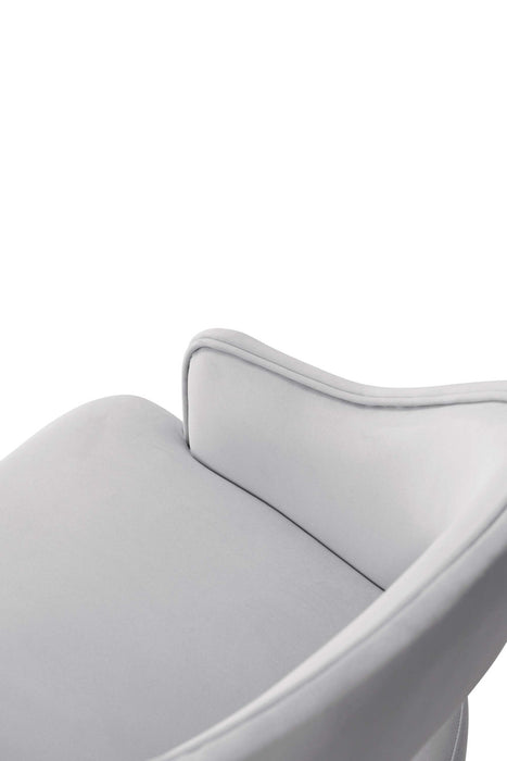 Carrington Modern Glam Upholstered Velvet Armchair in Light Gray