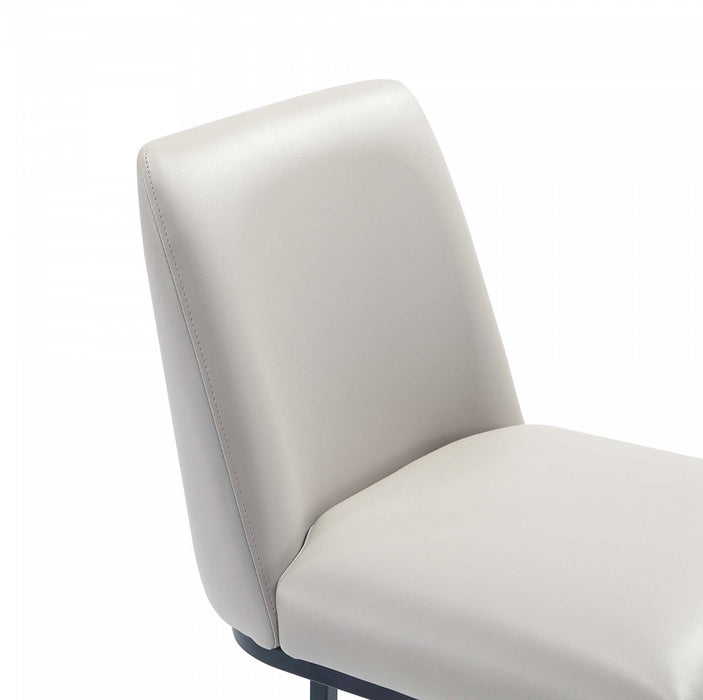 Serena Modern Metal Upholstered Counter Stool in Light Gray - Set of 2 Bar Stool
