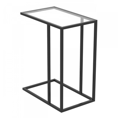 19” C-Shaped End Table With Metal Frame | Table de bout en forme de C de 19 po avec armature en métal
