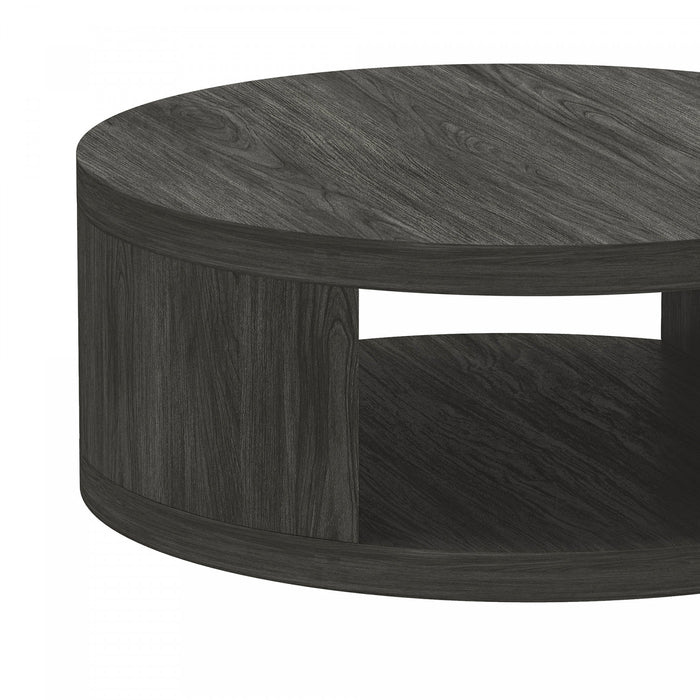Alure Contemporary 36\" Round Coffee Table in Charcoal