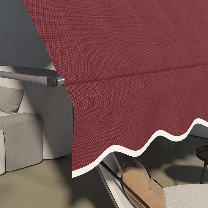 Outsunny 11.5' X 4' Manual Retractable Awning, Non-screw Freestanding Patio Sun Shade Shelter With Support Stand And Uv-resistant Fabric For Window, Door Porch, Deck, Wine Red