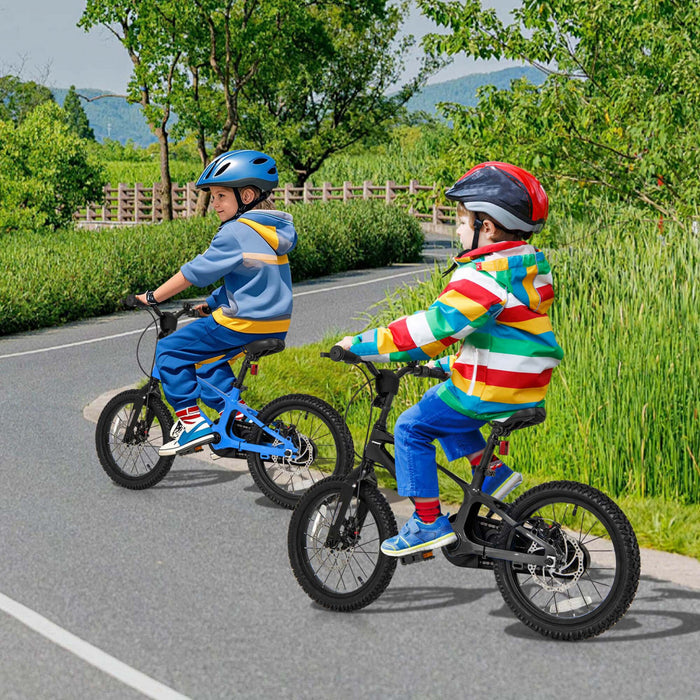 Costway 16\" Kid's Bike With Adjustable Handlebar & Saddle Dual Disc Brakes Black