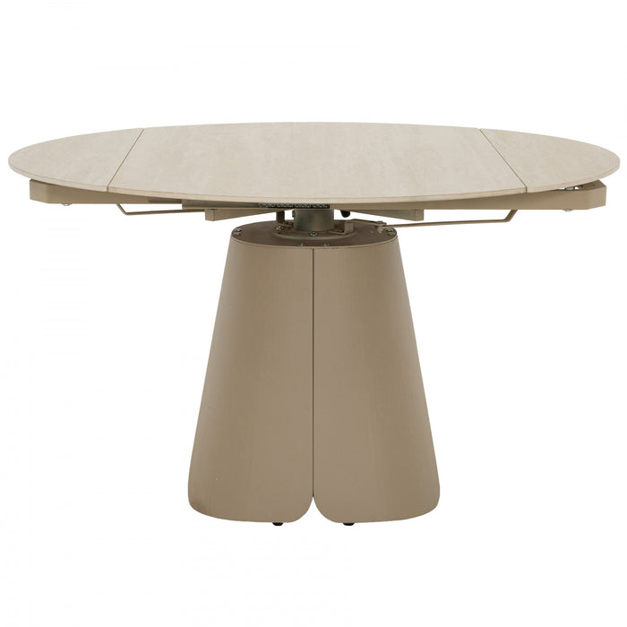 Solene 5-Piece Round Extendable Dining Table Set (32-52 in.) with Upholstered Chairs (Seats 4)