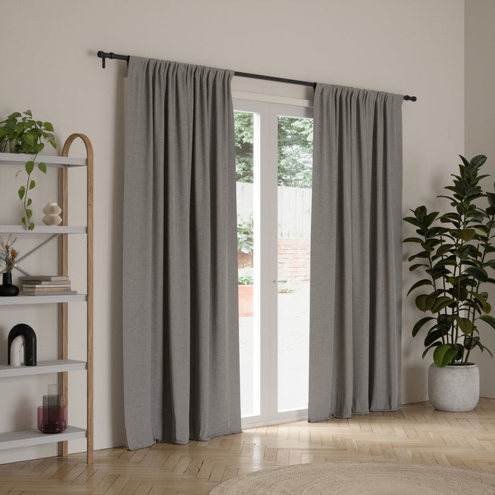 Umbra Cleo Matte Black Expandable 1\" Curtain Rod - 36\"-66\" 
