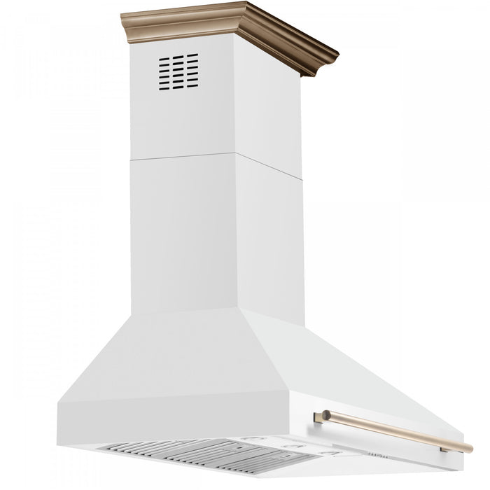 Forno Aria 48 Inch Wall-Mounted White Range Hood-FRHWM5095-48WHT