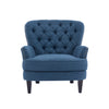 Arcadia Vintage-Inspired Lounge Chair with Nailhead Trim and Curved Backrest, Navy Blue | Arcadia Fauteuil de Salon d'Inspiration Vintage a Clous Decoratifs et Dossier Courbe, Bleu Marine